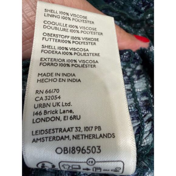 Free People Mckenna Dobby Midi Dress Stretch Dark Romantic Sz S Green Floral - Picture 14 of 14